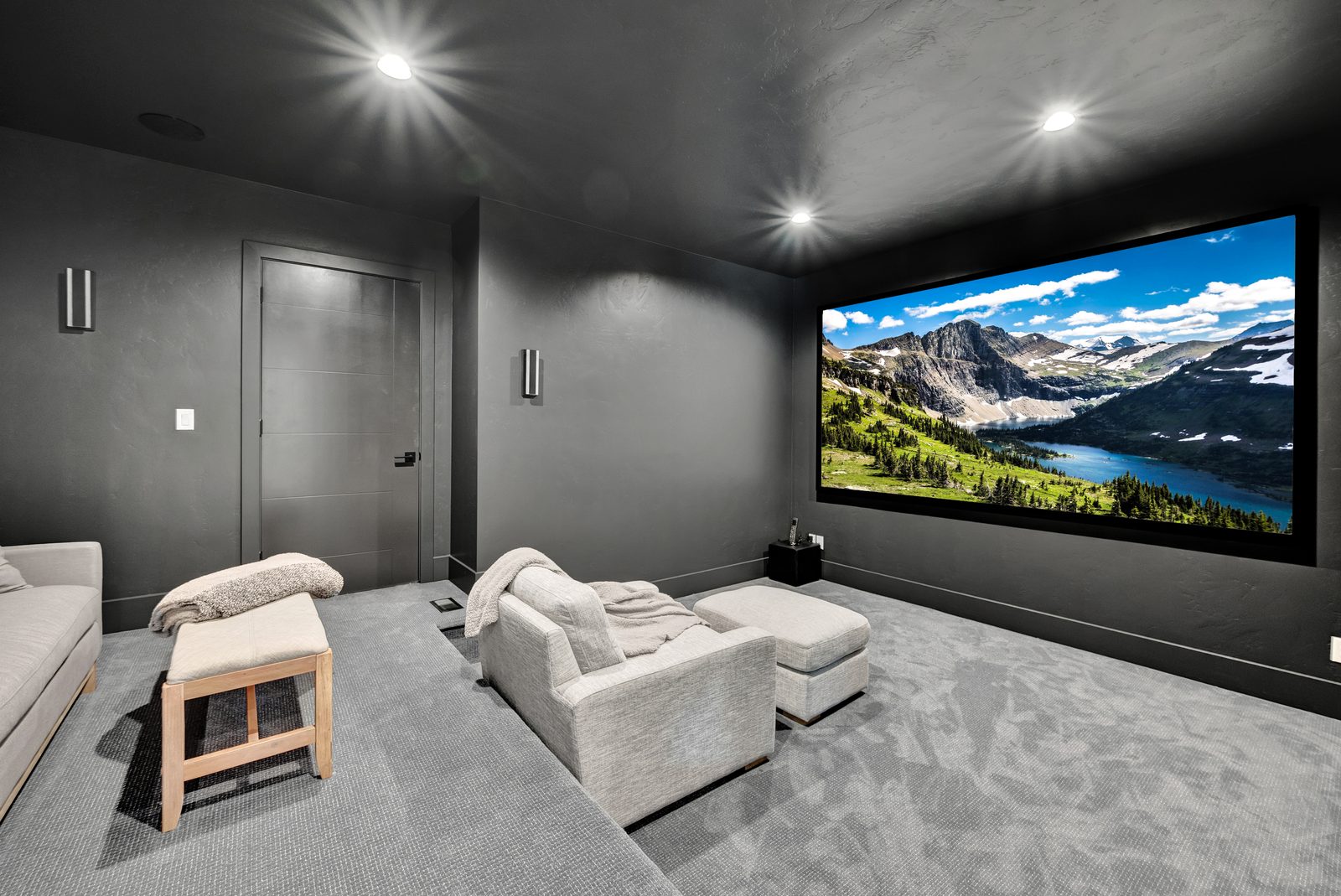 Valley View Estate dedicated home theater room, 2023 Top of Utah Parade of Homes